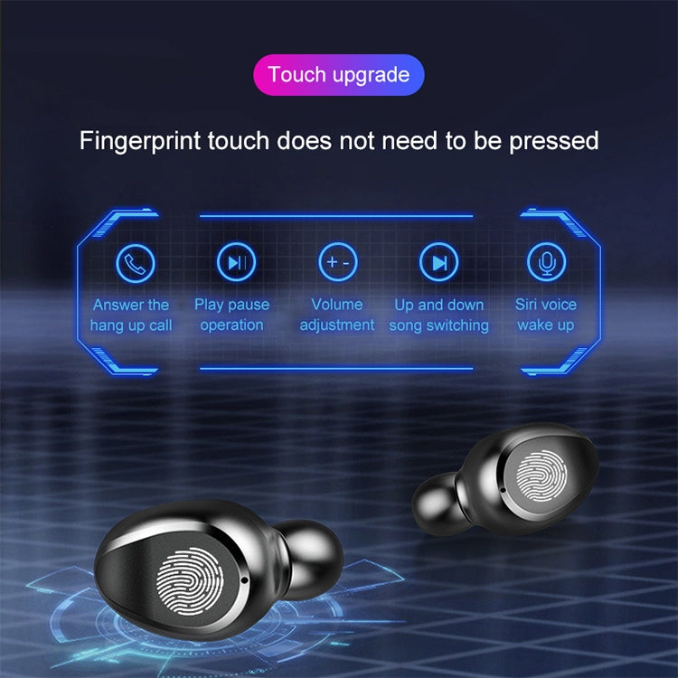 Auricolare Bluetooth wireless binaurale F9 TWS V5.0 Touch Control con custodia di ricarica e display digitale, F9