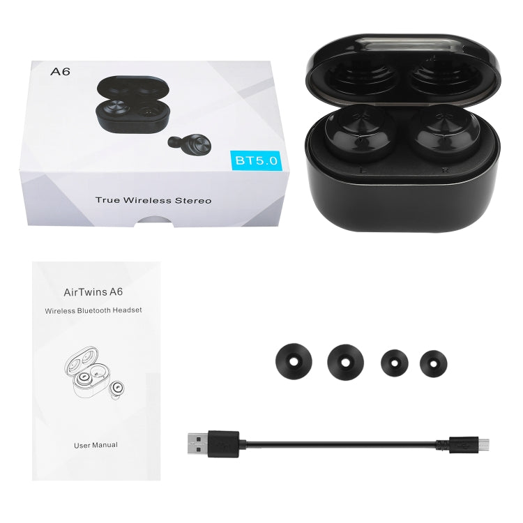 Auricolare Bluetooth 5.0 wireless BTH-A6 con scatola di ricarica magnetica, BTH-A6