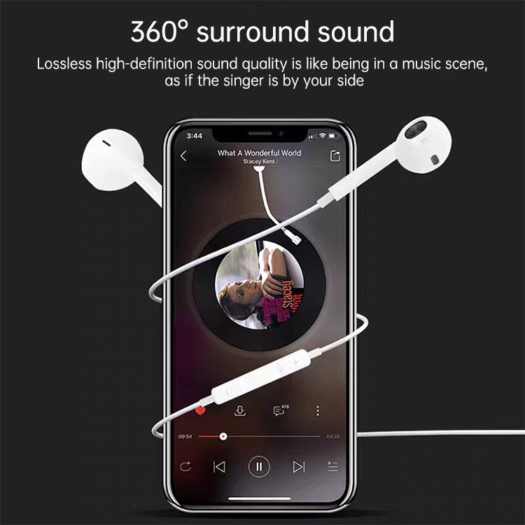 Auricolare cablato con interfaccia a 8 pin, non supporta le chiamate, lunghezza del cavo: 1,2 m, Support Music