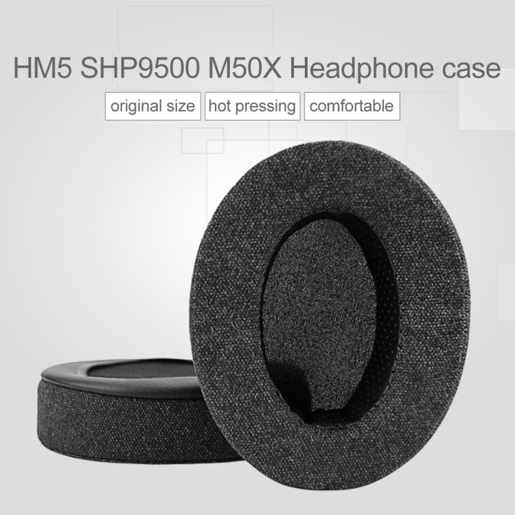 1 paio di custodie protettive per cuffie smussate in pelle ovale per Brainwavz HM5 / Philip SHP9500