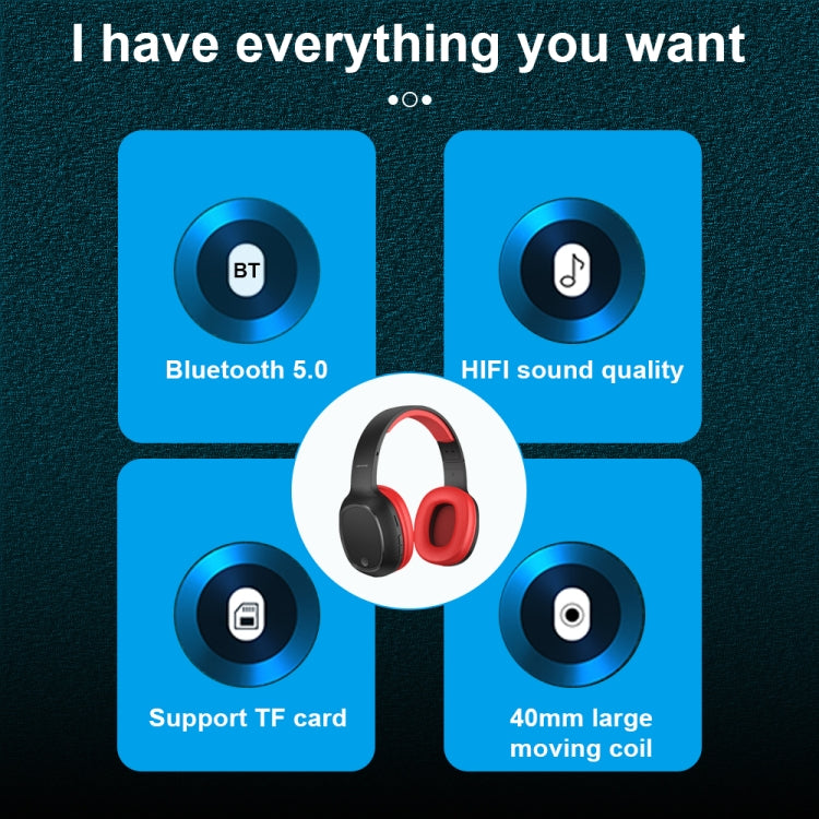 WK M8 Bluetooth 5.0 Fashion Design Cuffie Bluetooth musicali, supporto scheda TF