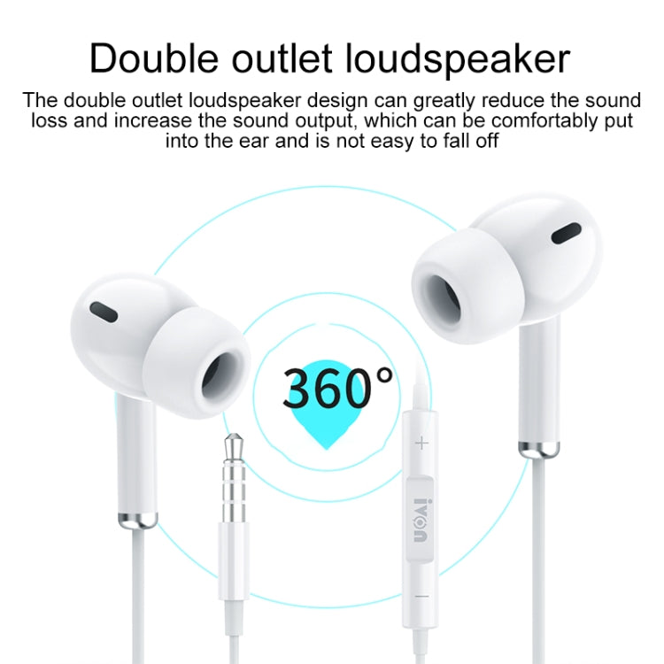 IVON E51 Auricolare In-Ear da 3,5 mm con cancellazione intelligente del rumore