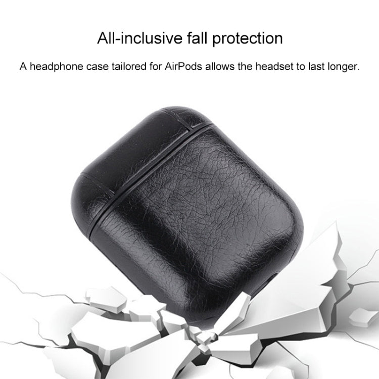 Custodia protettiva in silicone antiurto per auricolari wireless Litchi Texture per Apple AirPods 1 / 2