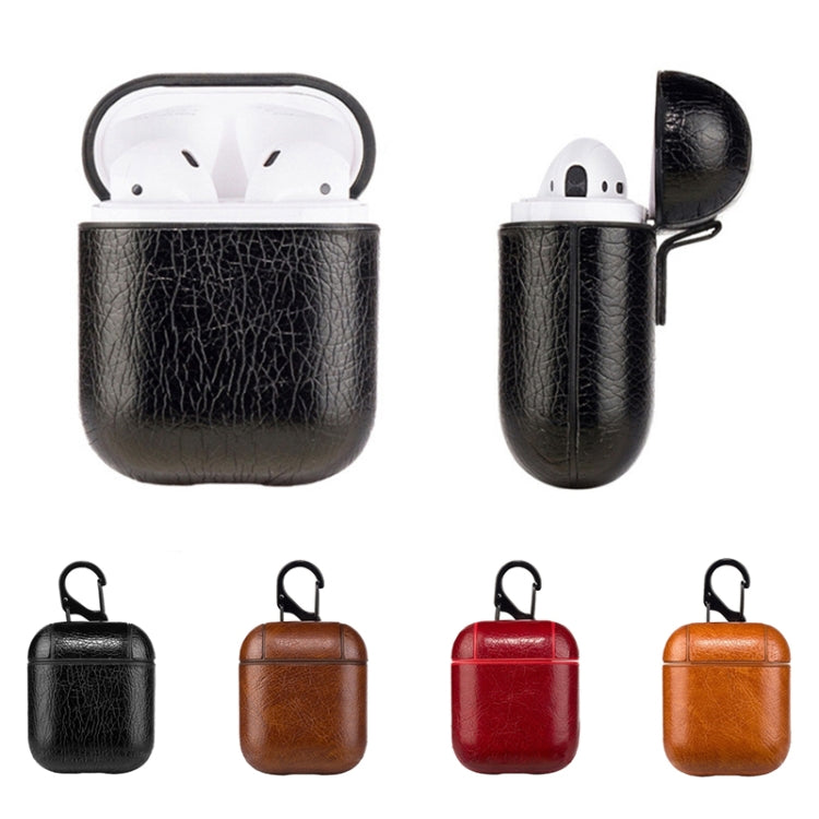 Custodia protettiva in silicone antiurto per auricolari wireless Litchi Texture per Apple AirPods 1 / 2