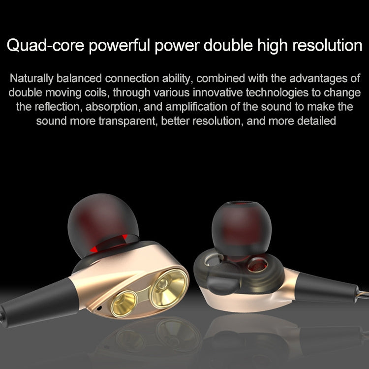 D12 1.2m Wired In Ear Interfaccia da 3,5 mm Auricolari HIFI stereo controllati da filo Loop a doppio movimento Esecuzione di giochi Cuffie musicali con confezione, D12 With Packaging (Black), D12 With Packaging (White)