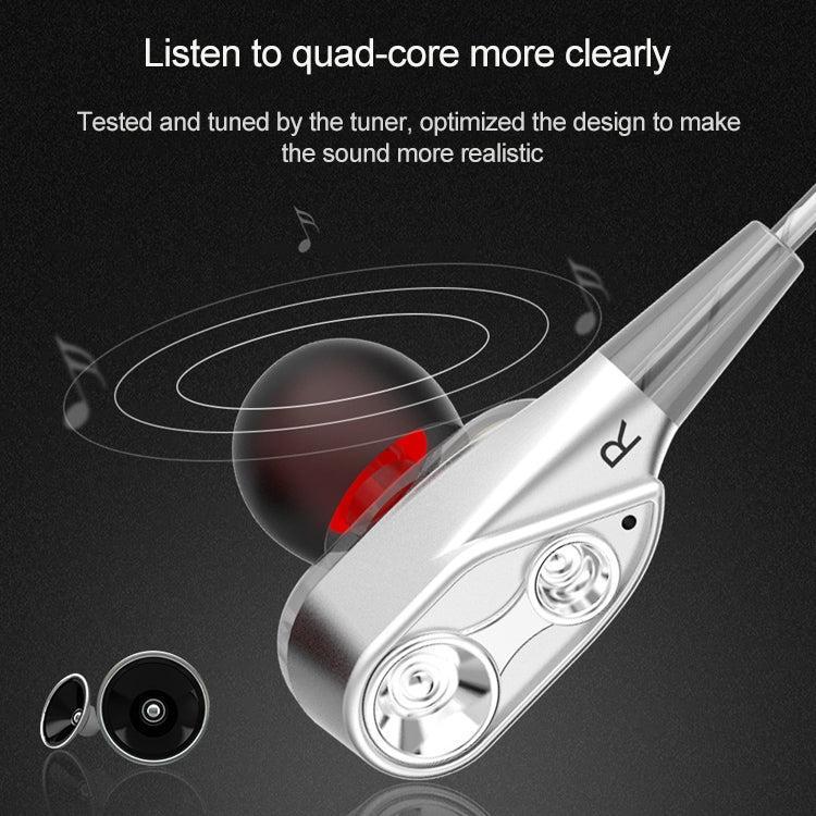 D12 1.2m Wired In Ear Interfaccia da 3,5 mm Auricolari HIFI stereo controllati da filo Loop a doppio movimento Esecuzione di giochi Cuffie musicali con confezione, D12 With Packaging (Black), D12 With Packaging (White)