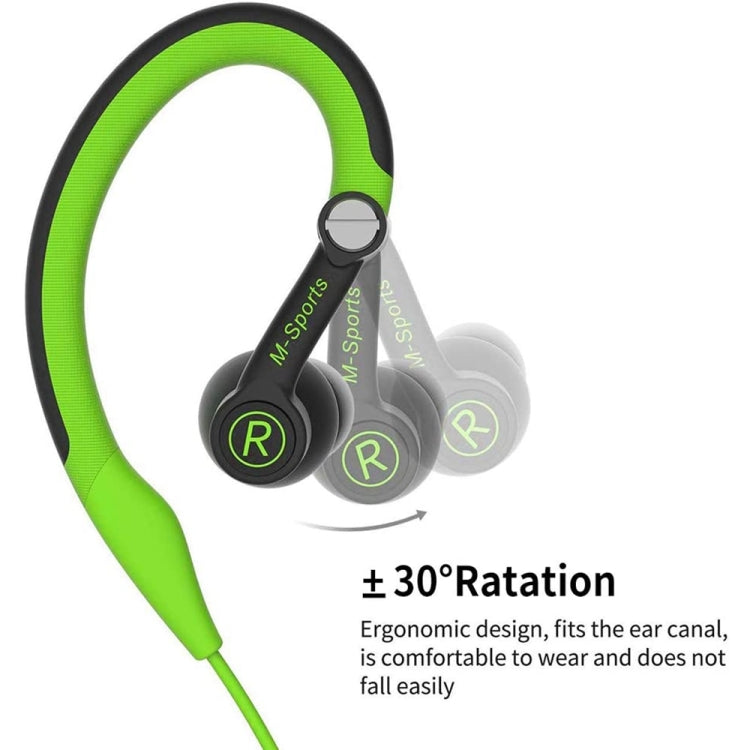 Mucro MB-232 Cuffie stereo cablate con gancio per l'orecchio sportivo da corsa per la palestra di jogging, 3.5mm