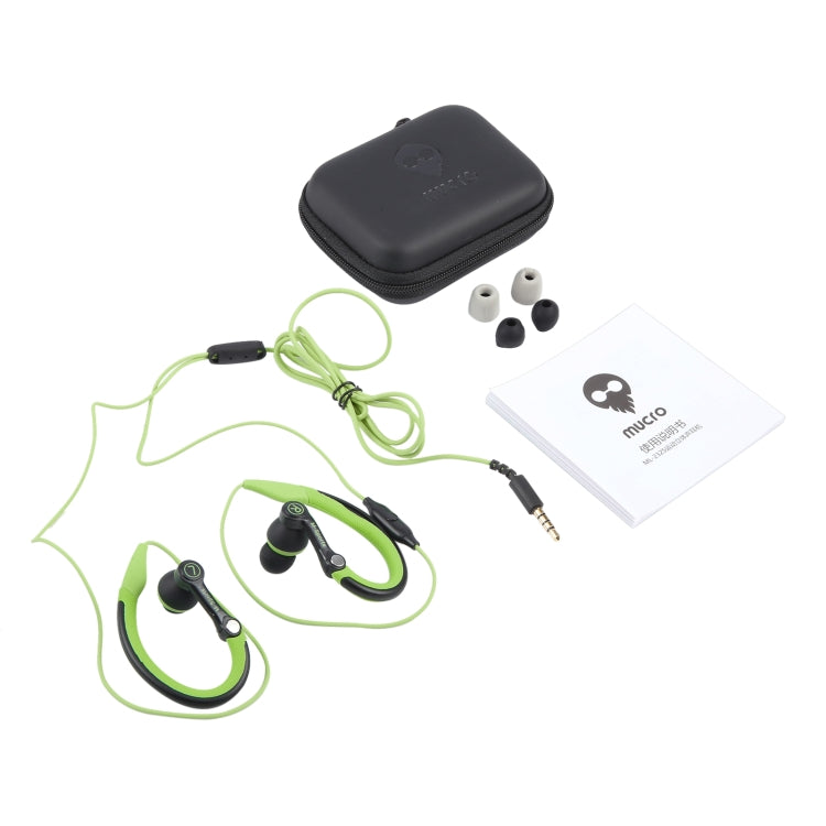Mucro MB-232 Cuffie stereo cablate con gancio per l'orecchio sportivo da corsa per la palestra di jogging, 3.5mm