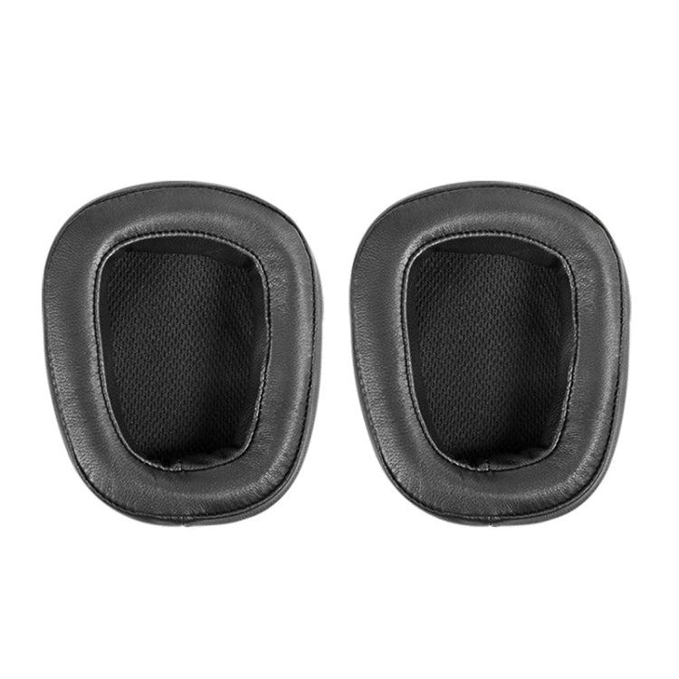 2 pezzi per Logitech G633 G933 pelle di pecora auricolare fodera per cuscino paraorecchie cuscinetti di ricambio, Sheepskin Black