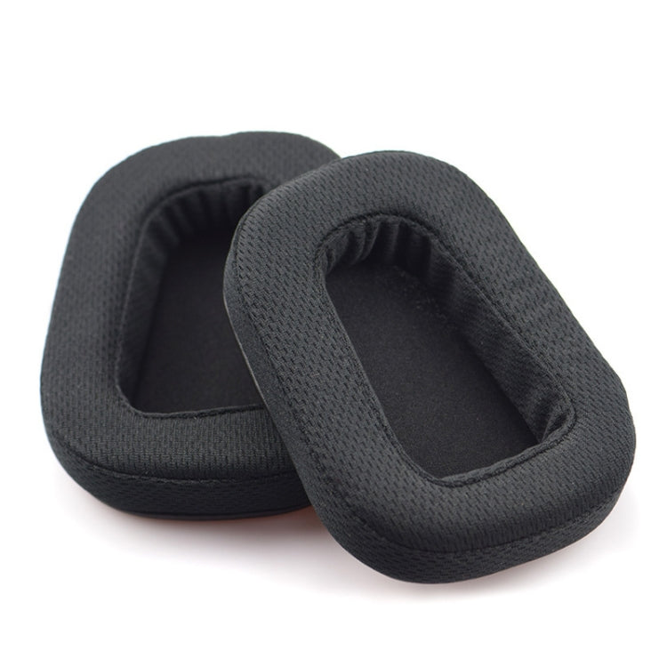2 pezzi per Logitech G633 G933 auricolare fodera per cuscino paraorecchie cuscinetti di ricambio con rete (pelle), Mesh Black, Leather Black