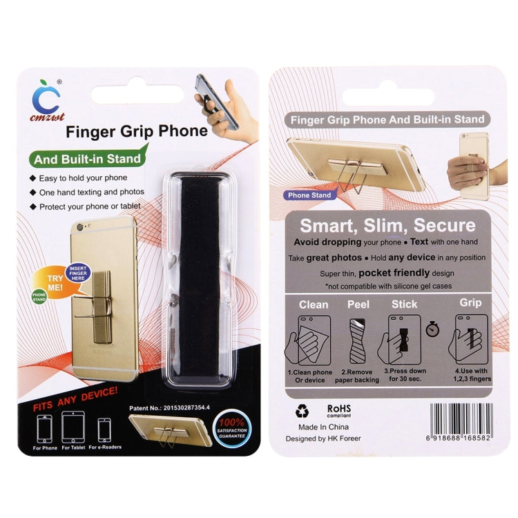 Mini supporto adesivo universale regolabile 2 in 1 + impugnatura sottile per le dita, dimensioni: 7,3 x 2,2 x 0,3 cm
