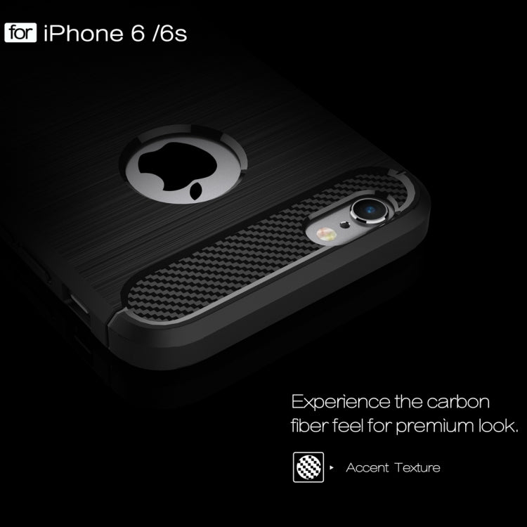 Per iPhone 6 e 6s Custodia protettiva robusta per armatura in fibra di TPU con trama spazzolata, For iPhone 6 & 6s, For 6 & 6s