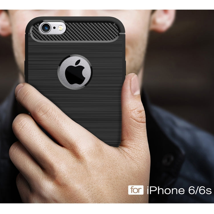 Per iPhone 6 e 6s Custodia protettiva robusta per armatura in fibra di TPU con trama spazzolata, For iPhone 6 & 6s, For 6 & 6s