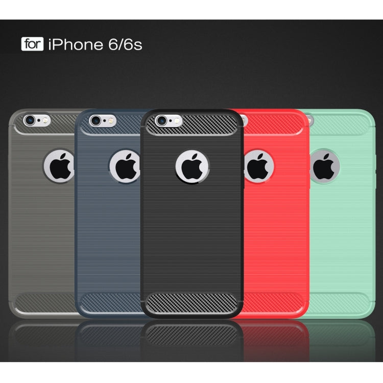 Per iPhone 6 e 6s Custodia protettiva robusta per armatura in fibra di TPU con trama spazzolata, For iPhone 6 & 6s, For 6 & 6s