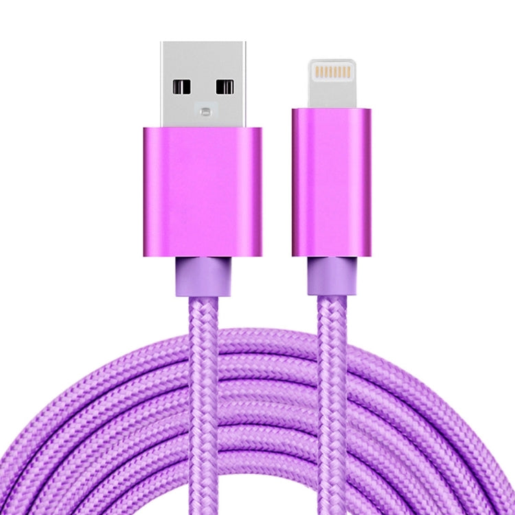 Cavo dati/caricabatterie da 8 pin a USB con testa in metallo stile tessuto da 3 m 3A, 3m 8 Pin