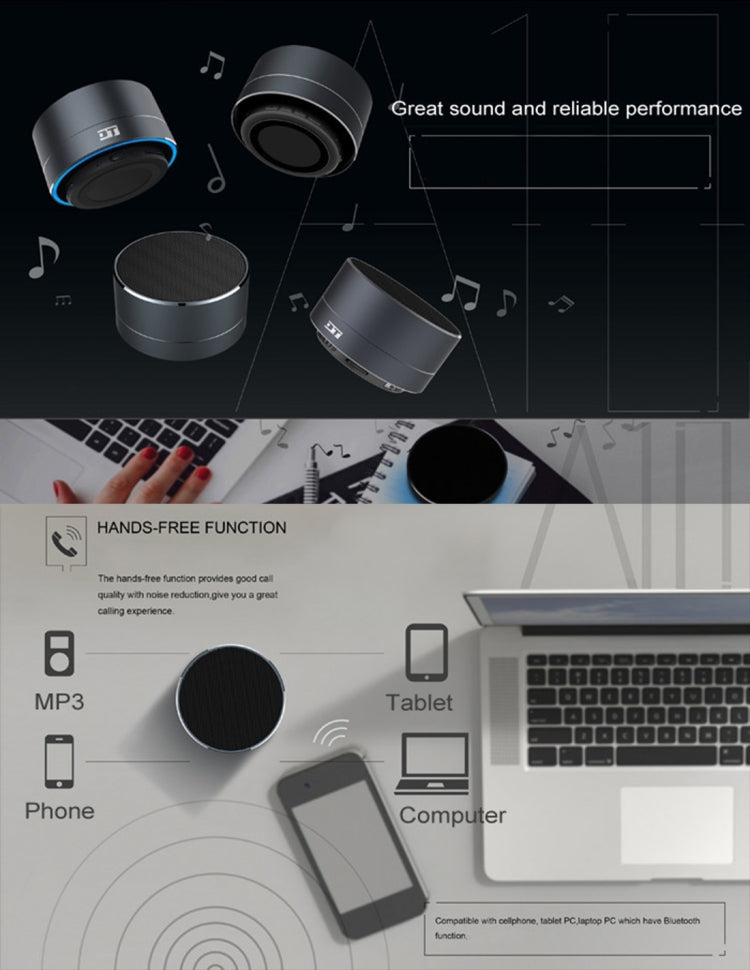 Mini altoparlante Bluetooth portatile A10, microfono e LED integrati, supporta chiamate in vivavoce e scheda TF