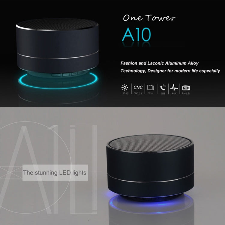 Mini altoparlante Bluetooth portatile A10, microfono e LED integrati, supporta chiamate in vivavoce e scheda TF