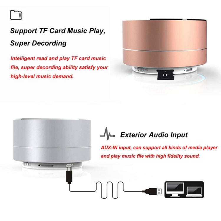 Mini altoparlante Bluetooth portatile A10, microfono e LED integrati, supporta chiamate in vivavoce e scheda TF