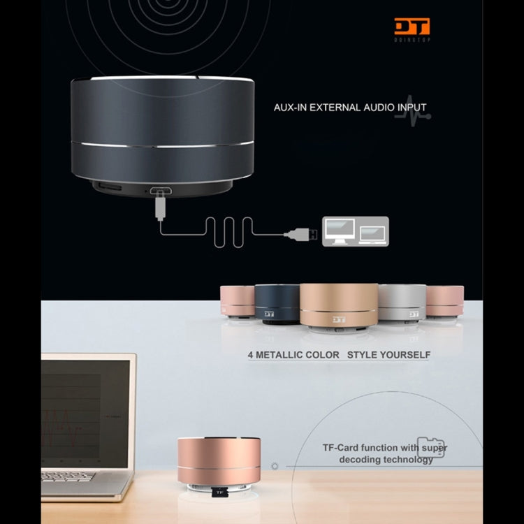 Mini altoparlante Bluetooth portatile A10, microfono e LED integrati, supporta chiamate in vivavoce e scheda TF