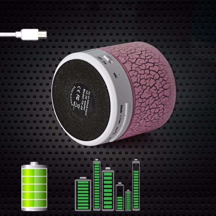 Mini altoparlante stereo Bluetooth portatile Glare Crack A9 con luce LED, microfono integrato, supporto chiamate in vivavoce e scheda TF