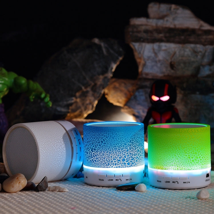 Mini altoparlante stereo Bluetooth portatile Glare Crack A9 con luce LED, microfono integrato, supporto chiamate in vivavoce e scheda TF