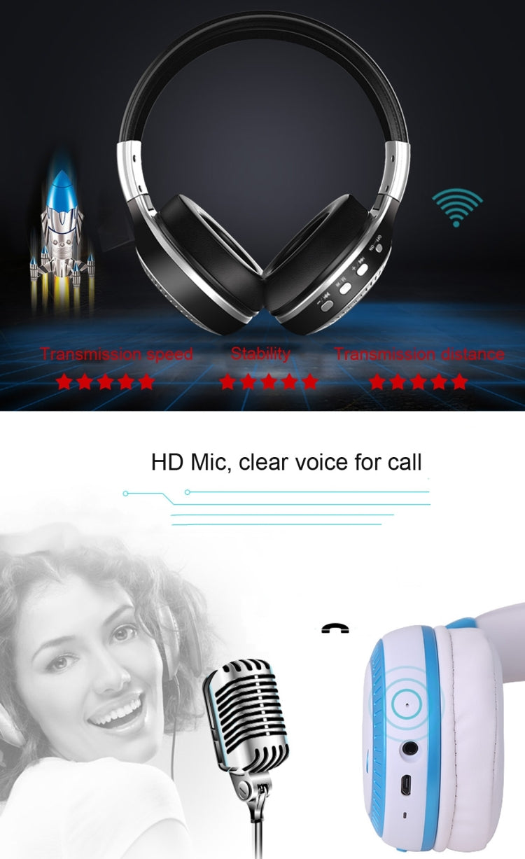 Zealot B19 Auricolare musicale stereo Bluetooth con archetto pieghevole con display per iPhone, Galaxy, Huawei, Xiaomi, LG, HTC e altri smartphone