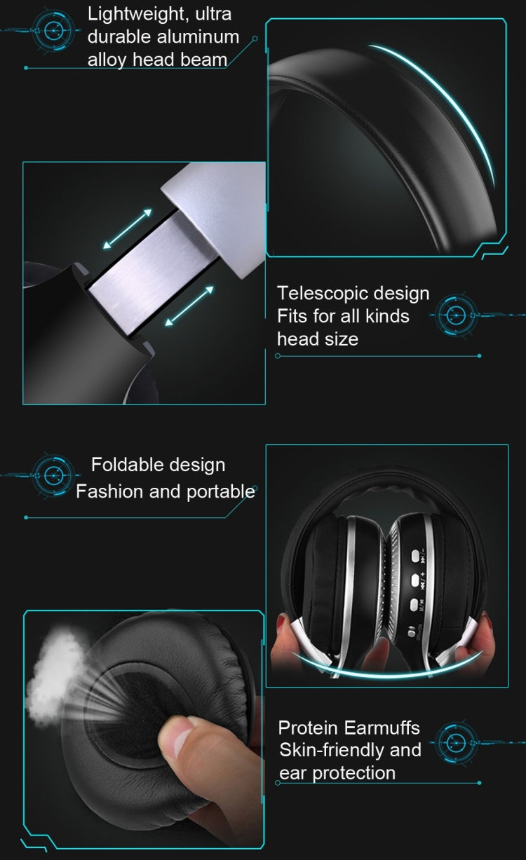 Zealot B19 Auricolare musicale stereo Bluetooth con archetto pieghevole con display per iPhone, Galaxy, Huawei, Xiaomi, LG, HTC e altri smartphone