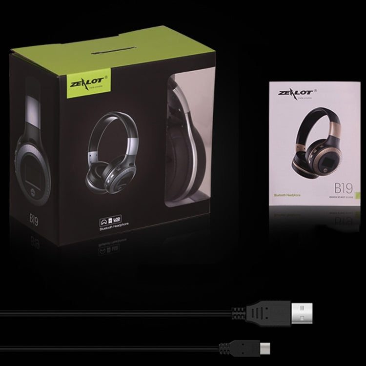 Zealot B19 Auricolare musicale stereo Bluetooth con archetto pieghevole con display per iPhone, Galaxy, Huawei, Xiaomi, LG, HTC e altri smartphone