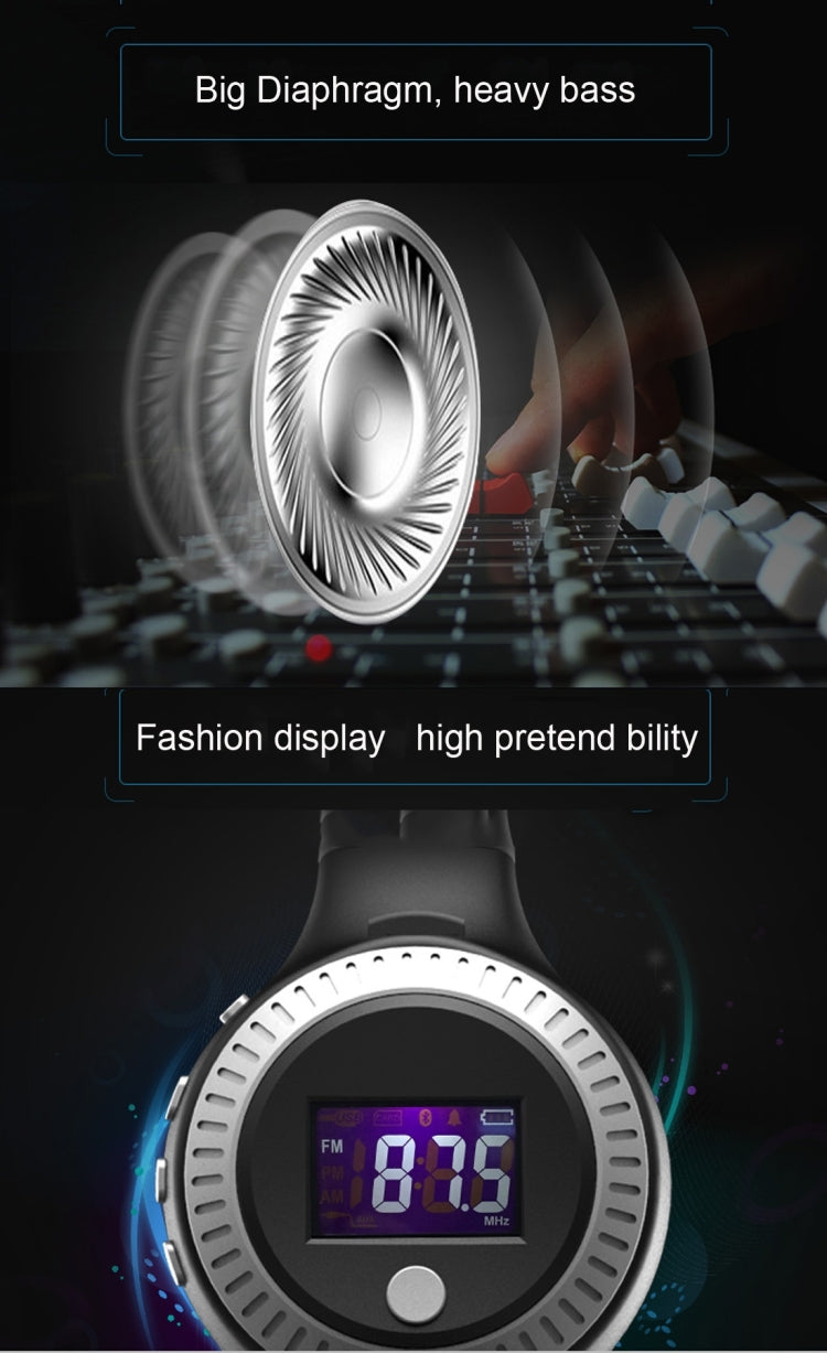 Zealot B19 Auricolare musicale stereo Bluetooth con archetto pieghevole con display per iPhone, Galaxy, Huawei, Xiaomi, LG, HTC e altri smartphone