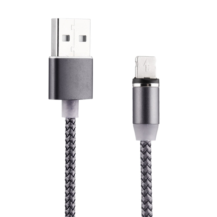 Cavo di ricarica magnetico stile tessuto con rotazione di 360 gradi da 8 pin a USB 2.0 con indicatore LED, lunghezza cavo: 1 m