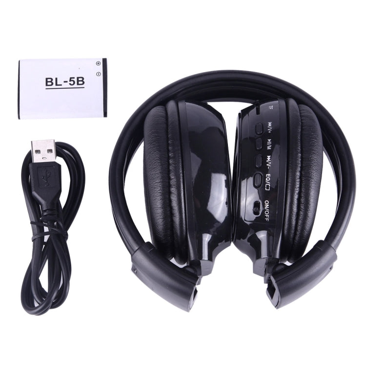BS-N65 Cuffie stereo HiFi wireless pieghevoli con archetto con schermo LCD, slot per schede TF, indicatore luminoso LED e funzione FM, BS-N65