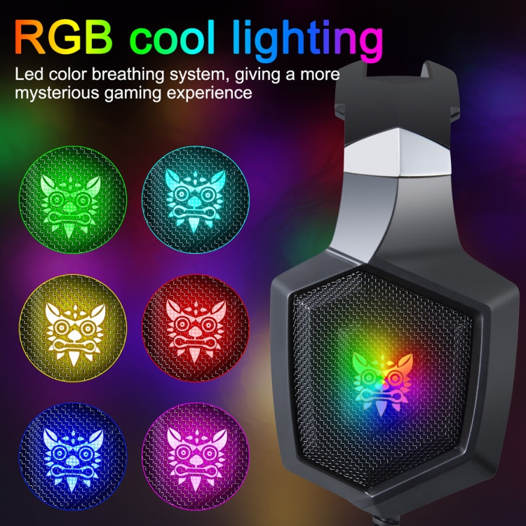 ONIKUMA K8 Cuffie da gioco surround stereo over-ear bass con microfono e luci a LED