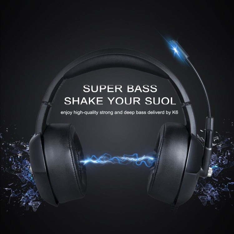 ONIKUMA K6 Cuffie da gioco surround stereo over-ear bass con microfono e luci RGB