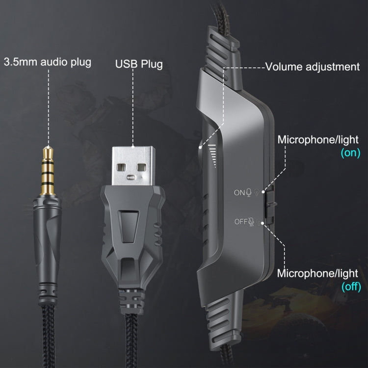 ONIKUMA K6 Cuffie da gioco surround stereo over-ear bass con microfono e luci RGB
