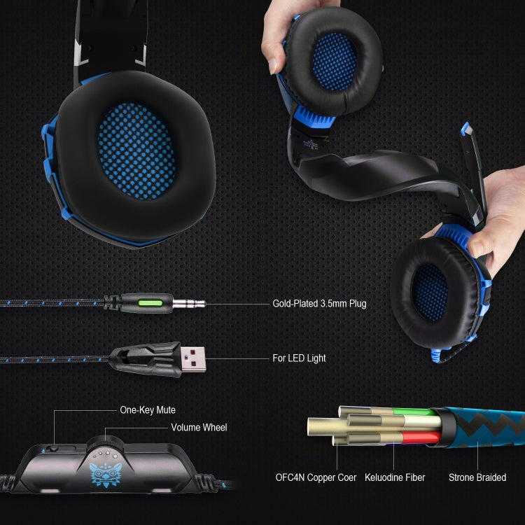 ONIKUMA K2A Cuffie da gioco surround stereo over-ear bass con microfono e luci a LED