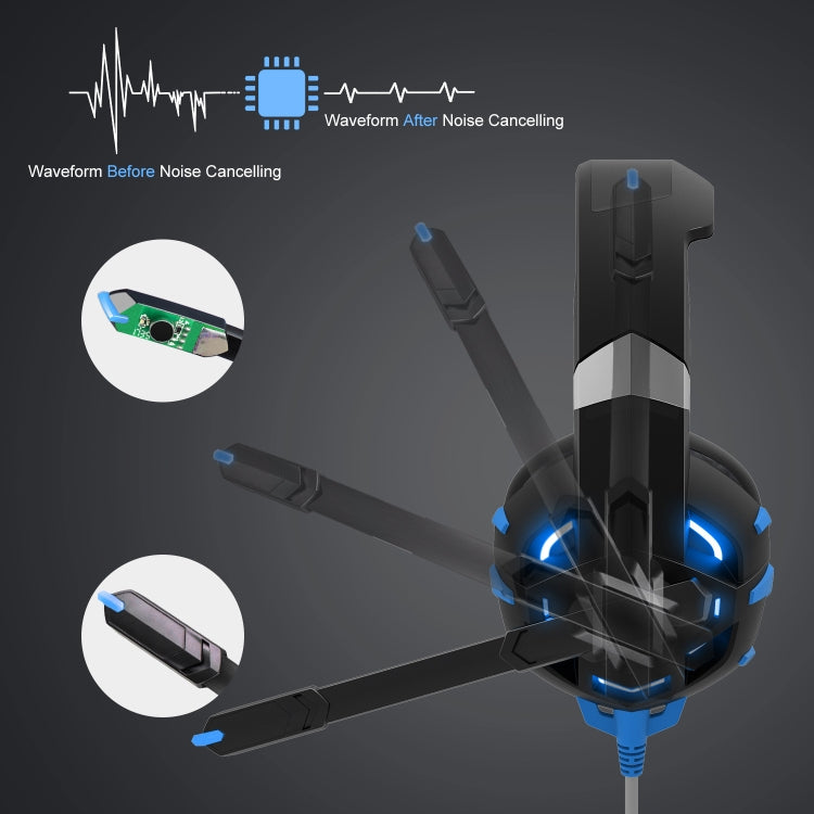 ONIKUMA K2A Cuffie da gioco surround stereo over-ear bass con microfono e luci a LED
