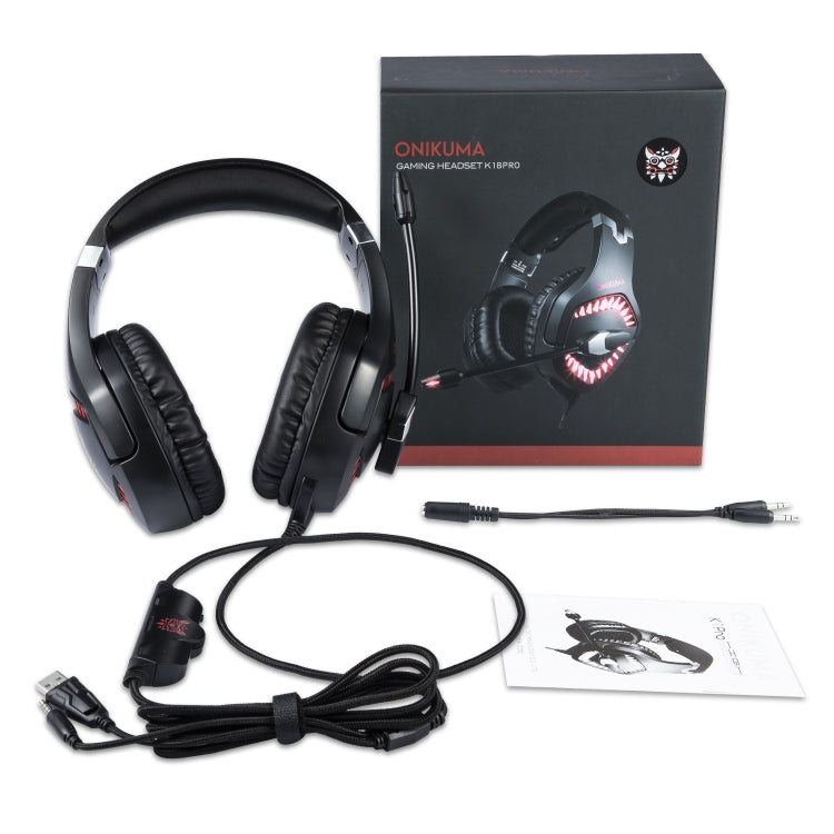 ONIKUMA K1 PRO Cuffie da gioco surround stereo con microfono e luci a LED