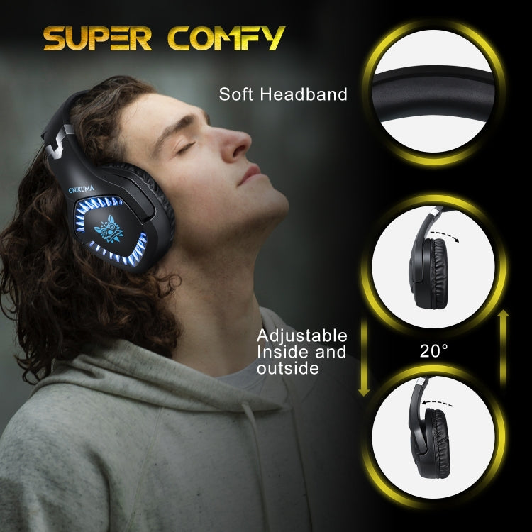 ONIKUMA K1 PRO Cuffie da gioco surround stereo con microfono e luci a LED
