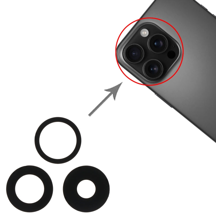 Per iPhone 16 Pro / 16 Pro Max 3 in 1 Obiettivo fotocamera posteriore, For iPhone 16 Pro / 16 Pro Max