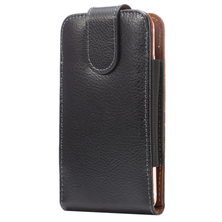 Custodia/marsupio in vera pelle da 5,7 pollici con texture litchi verticale con chiusura verticale con stecca posteriore girevole per iPhone 7 e 6s Plus e 6 Plus, Galaxy Note 5 e Note 4 e S6 Edge+ e A9 e A8, ecc.