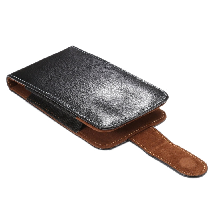 Custodia/marsupio in vera pelle da 5,7 pollici con texture litchi verticale con chiusura verticale con stecca posteriore girevole per iPhone 7 e 6s Plus e 6 Plus, Galaxy Note 5 e Note 4 e S6 Edge+ e A9 e A8, ecc.