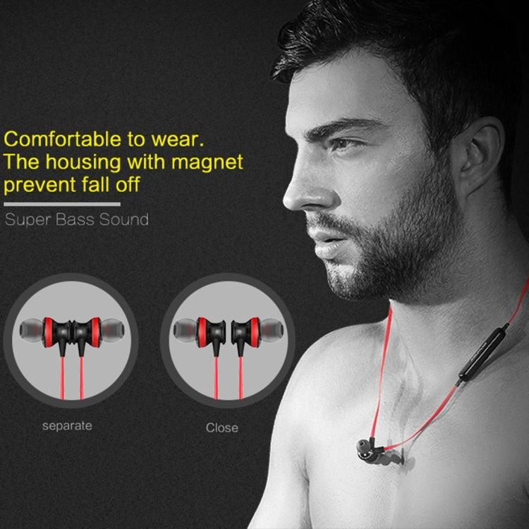 Auricolare Bluetooth magnetico sportivo wireless AWEI A980BL con controllo via cavo, supporto per chiamate in vivavoce
