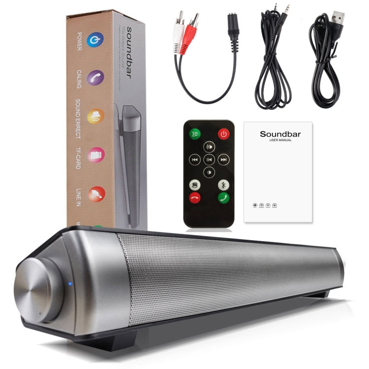 Soundbar LP-08 (CE0152) Lettore MP3 USB Altoparlante soundbar wireless Bluetooth 2.1CH con telecomando, CE0152 Black, CE0152 Gold