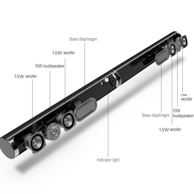 Altoparlante Bluetooth wireless LP1807, supporto AUX/ottico/HDMI ARC/RCA/subwoofer/USB