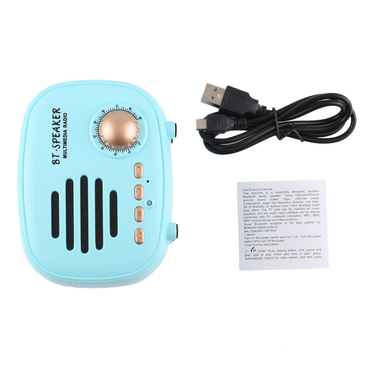 Q108 Mini altoparlante Bluetooth wireless retrò, supporto vivavoce / scheda TF / disco U / FM