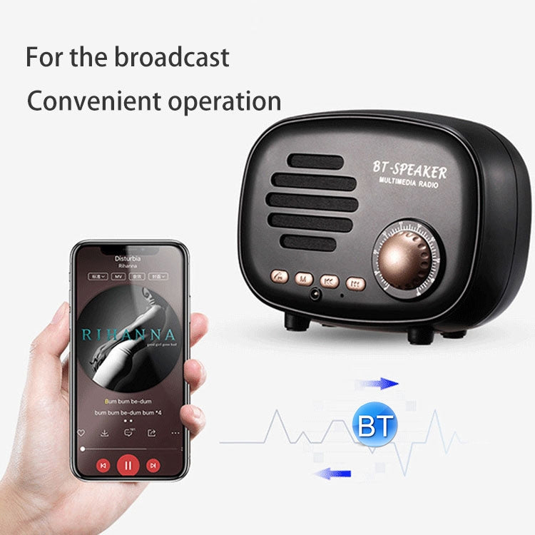 Q108 Mini altoparlante Bluetooth wireless retrò, supporto vivavoce / scheda TF / disco U / FM
