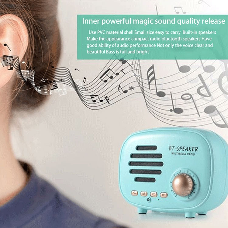 Q108 Mini altoparlante Bluetooth wireless retrò, supporto vivavoce / scheda TF / disco U / FM