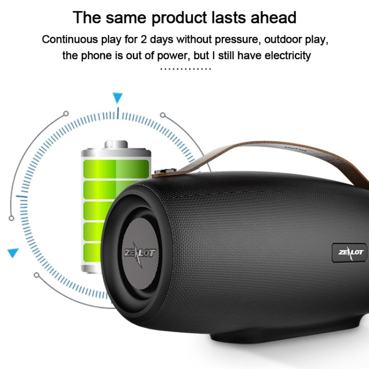 ZEALOT S27 Altoparlante Bluetooth wireless per bassi multifunzionale, microfono incorporato, supporto per chiamate Bluetooth, scheda AUX e TF e altoparlanti 1x93mm + 2x66mm, S27