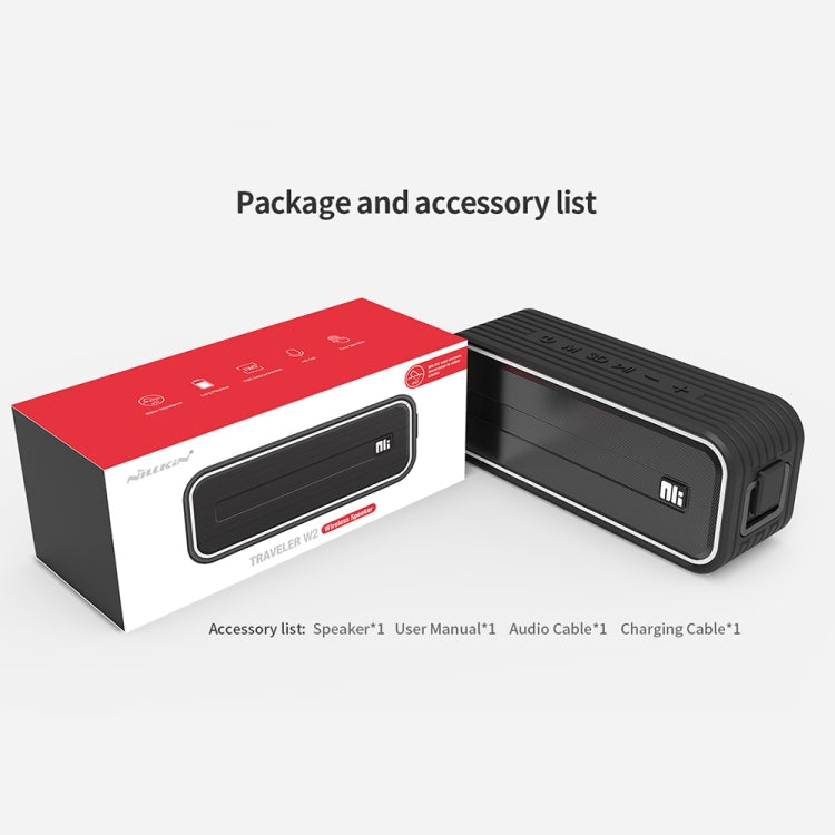 Altoparlante wireless Bluetooth V5.0 TWS portatile NILLKIN W2, supporta chiamate MIC