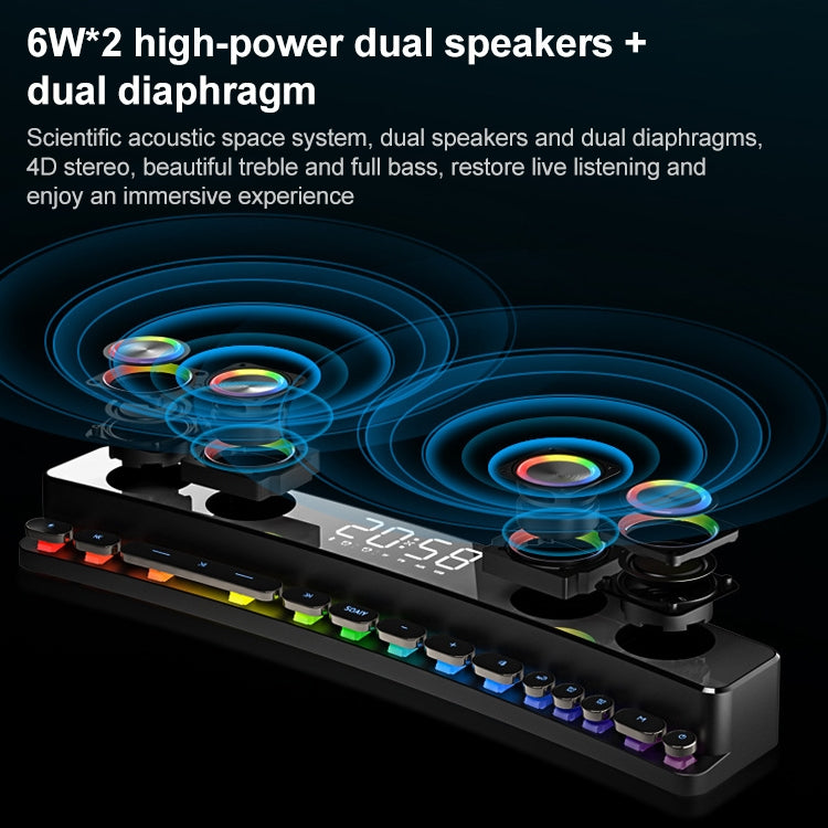 SOAIY SH39 Pulsante meccanico edizione aggiornata + Display a specchio + Sveglia orologio + Altoparlante Bluetooth per giochi domestici da tavolo con altoparlante grande, Upgraded Edition